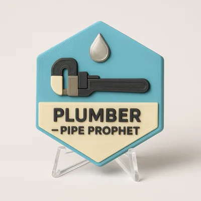 Plumber - Pipe Prophet magnetic 3D-printed achievement badge