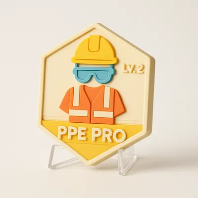 PPE Pro magnetic 3D-printed achievement badge