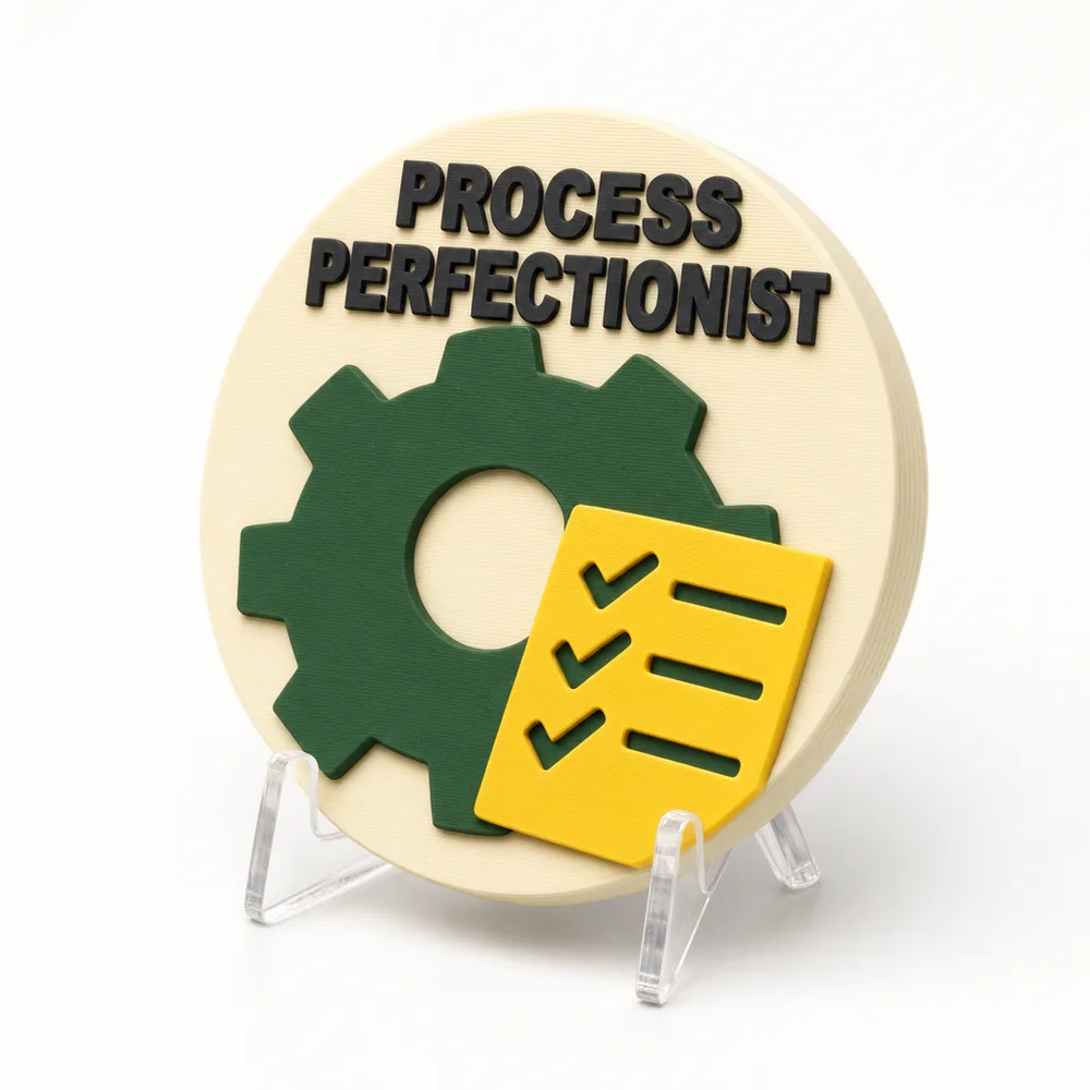 PROCESS PERFECTIONIST magnetic 3D-printed achievement badge