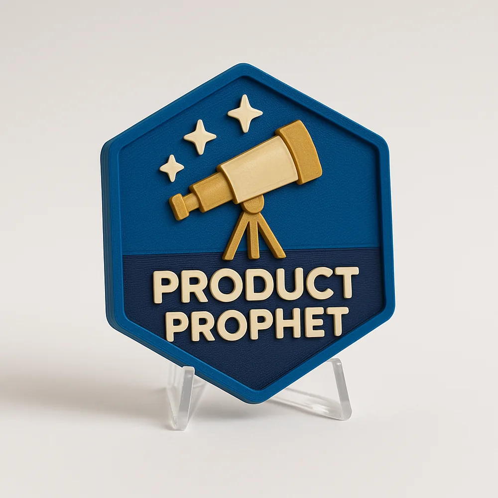 Product Prophet magnetic 3D-printed achievement badge