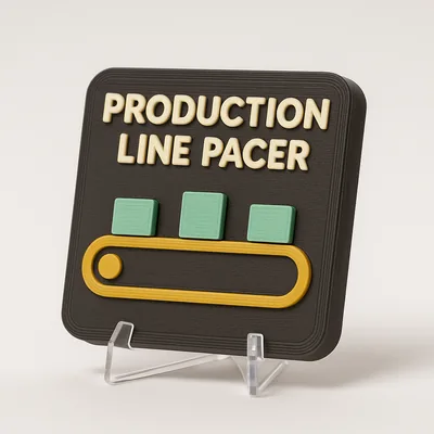 Production Line Pacer magnetic 3D-printed achievement badge