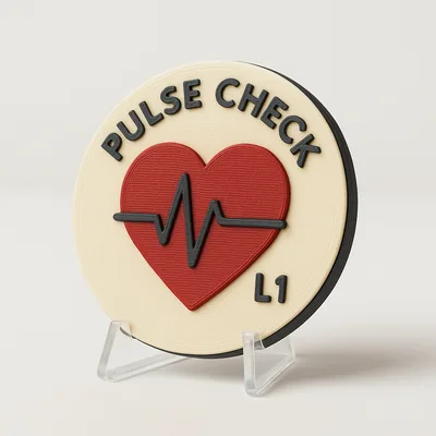 Pulse Check magnetic 3D-printed achievement badge