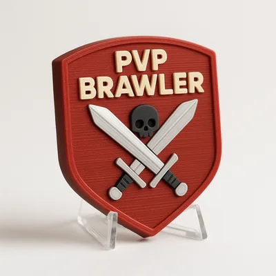 PvP Brawler magnetic 3D-printed achievement badge