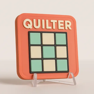 Quilter magnetic 3D-printed achievement badge