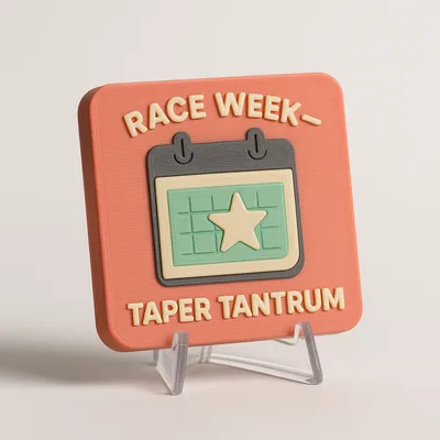 Race Week - Taper Tantrum magnetic 3D-printed achievement badge