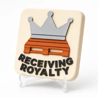 Receiving Royalty magnetic 3D-printed achievement badge