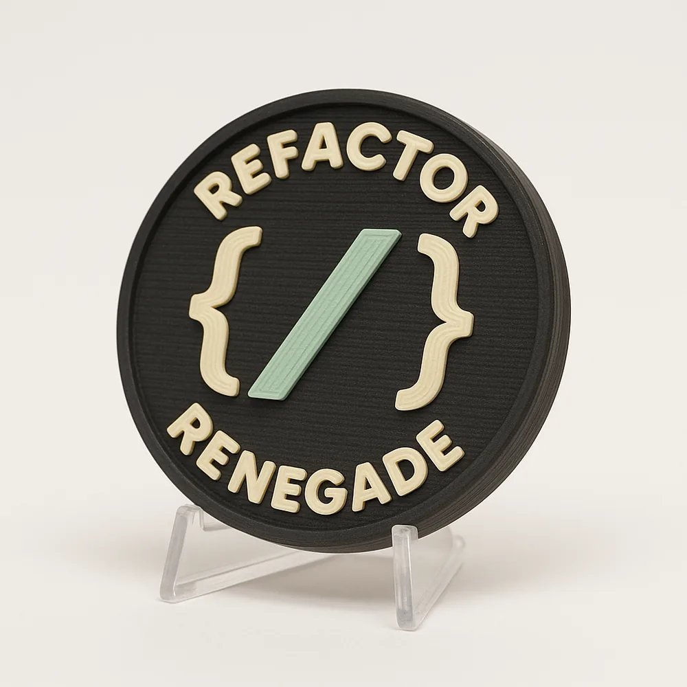 Refactor Renegade magnetic 3D-printed achievement badge