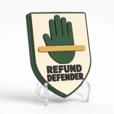 Refund Defender magnetic 3D-printed achievement badge