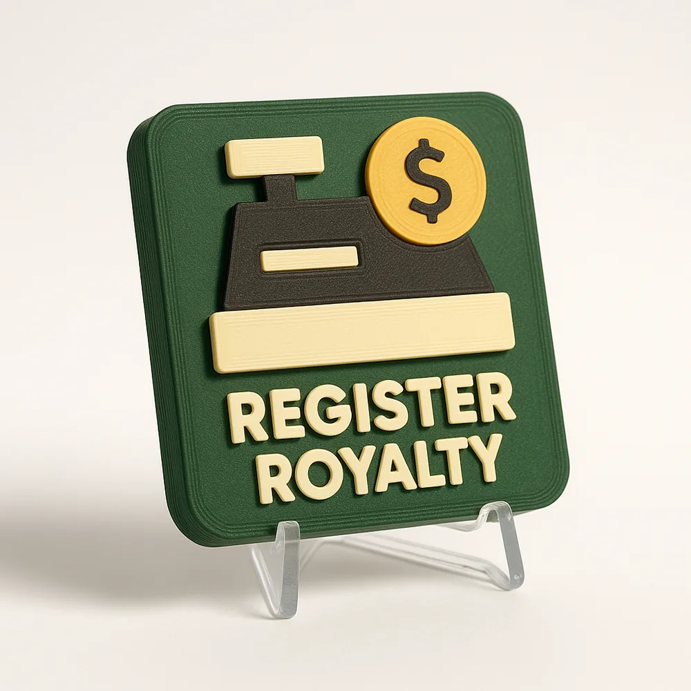 Register Royalty magnetic 3D-printed achievement badge