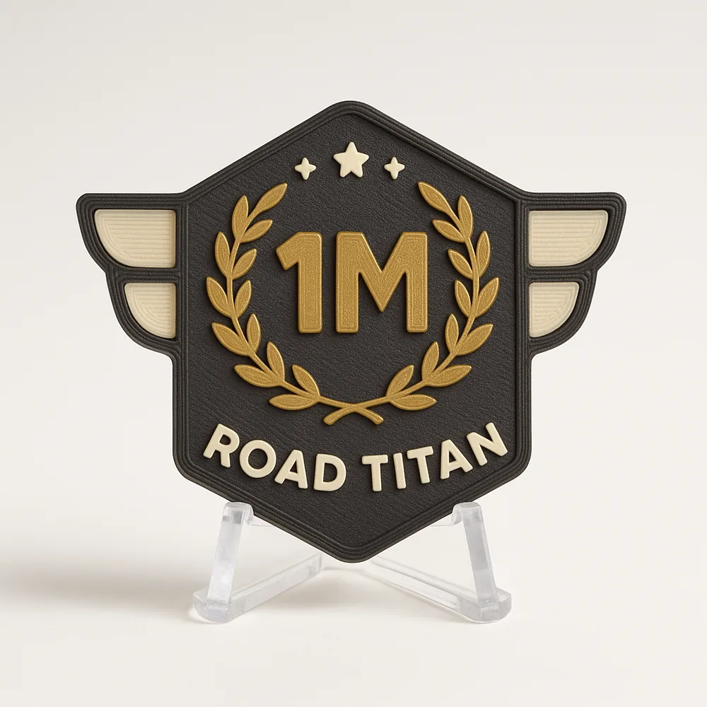 Road Titan magnetic 3D-printed achievement badge