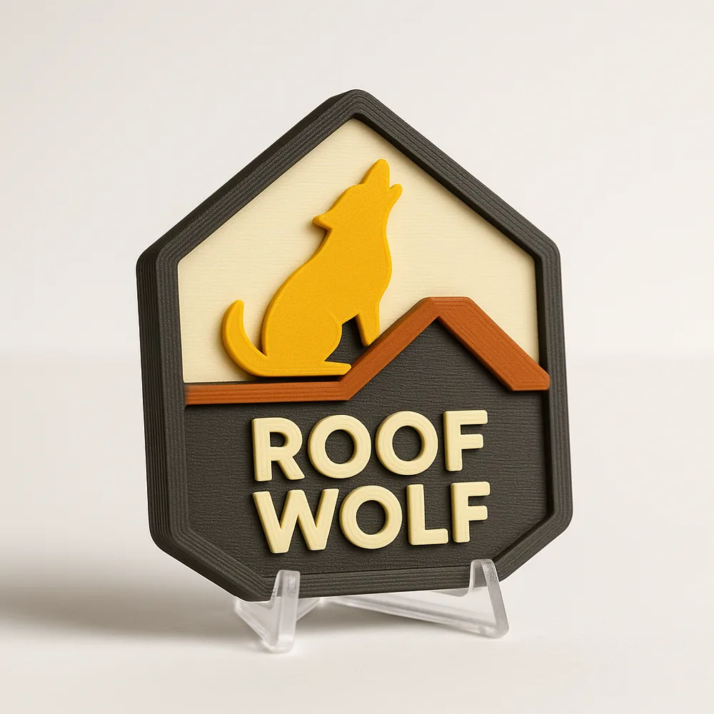 Roof Wolf magnetic 3D-printed achievement badge