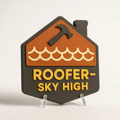 Roofer - Sky High magnetic 3D-printed achievement badge