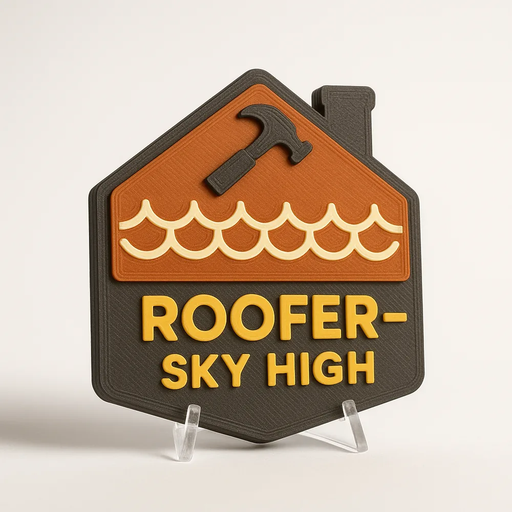 Roofer - Sky High magnetic 3D-printed achievement badge