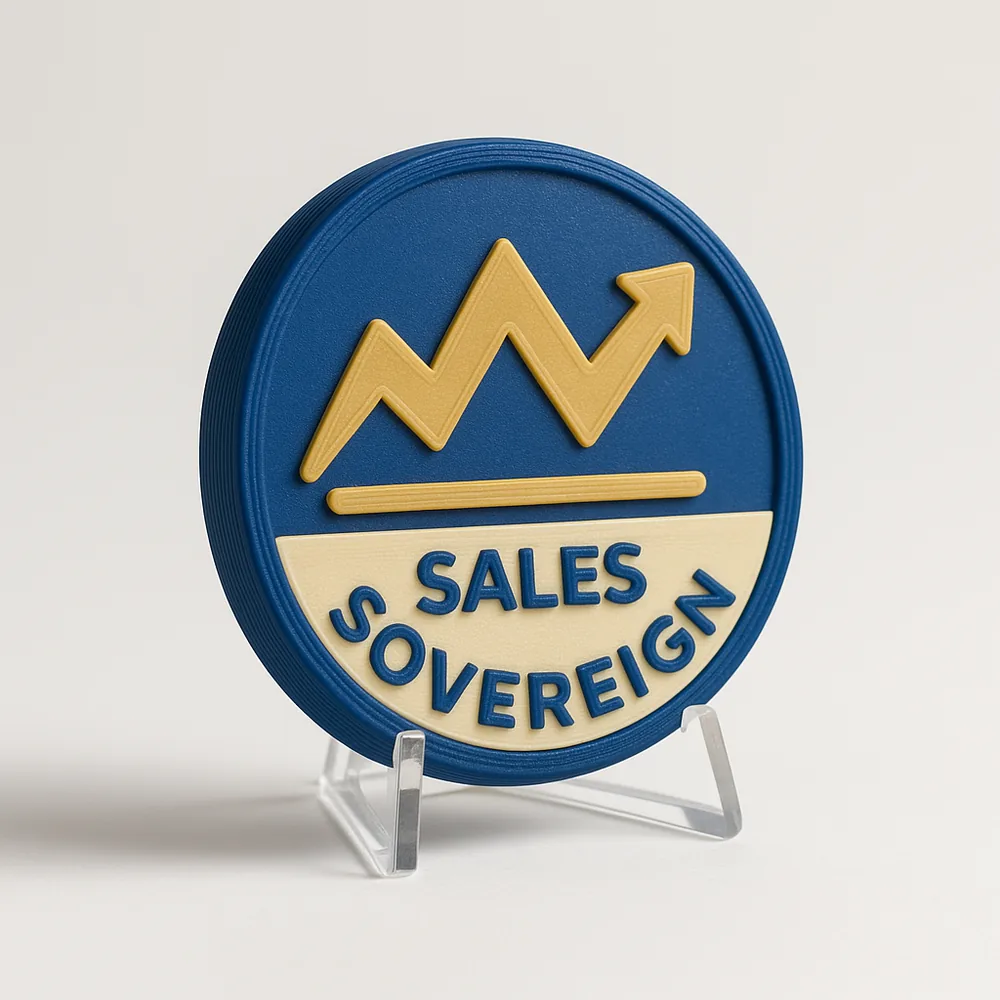 Sales Sovereign magnetic 3D-printed achievement badge