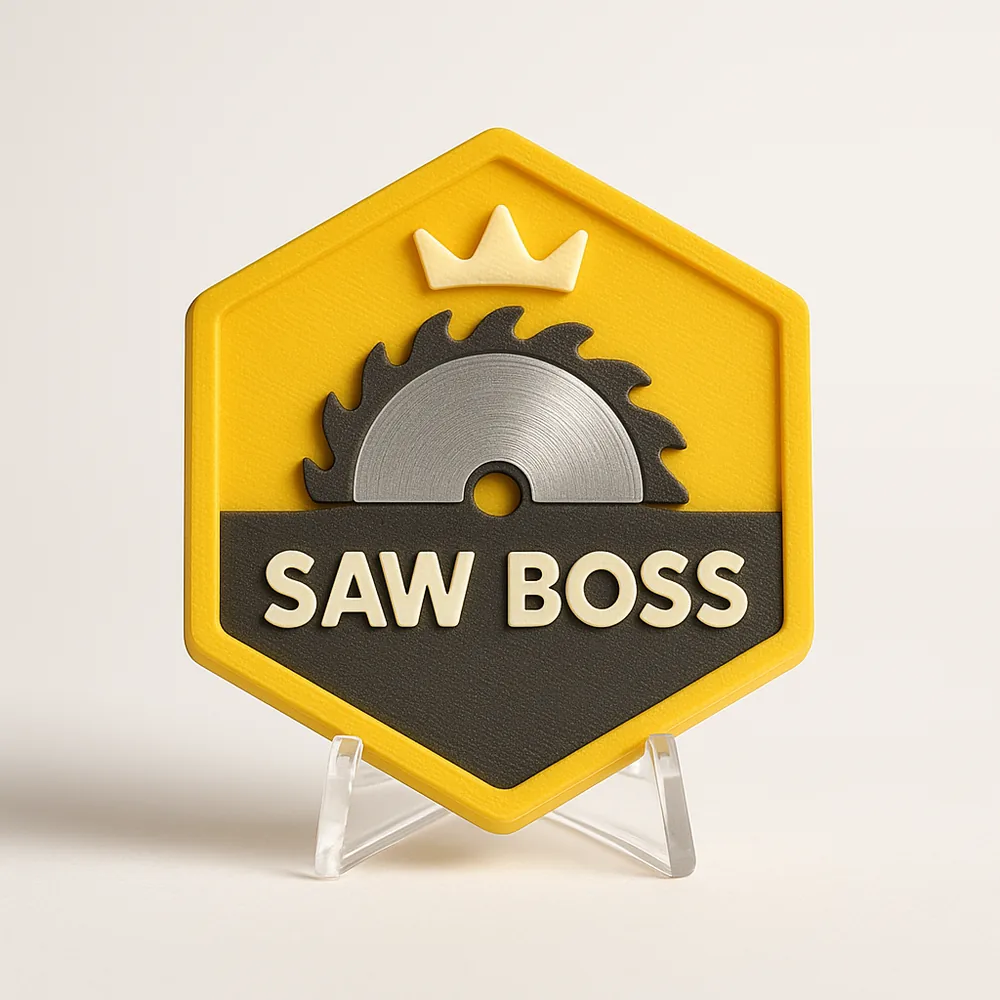 Saw Boss magnetic 3D-printed achievement badge
