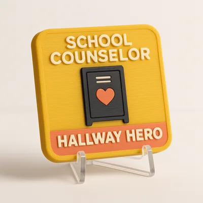 School Counselor - Hallway Hero magnetic 3D-printed achievement badge