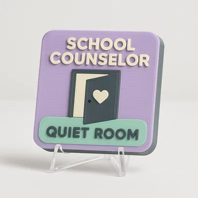 School Counselor - Quiet Room magnetic 3D-printed achievement badge