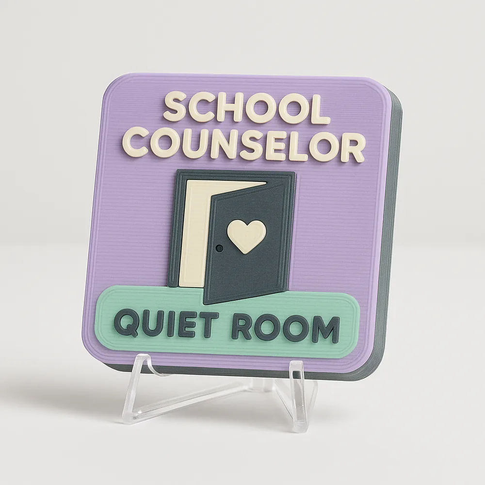 School Counselor - Quiet Room magnetic 3D-printed achievement badge