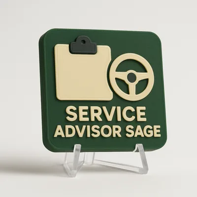 Service Advisor Sage magnetic 3D-printed achievement badge