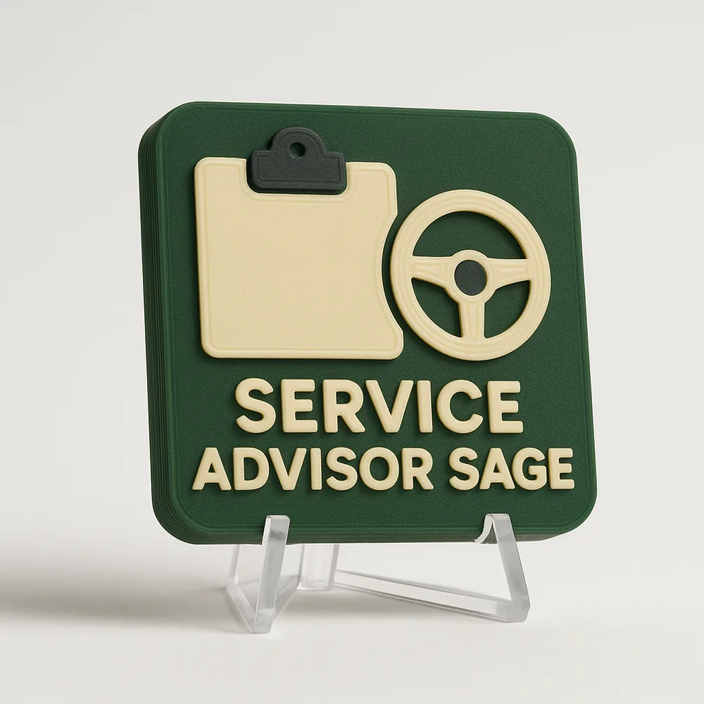 Service Advisor Sage magnetic 3D-printed achievement badge