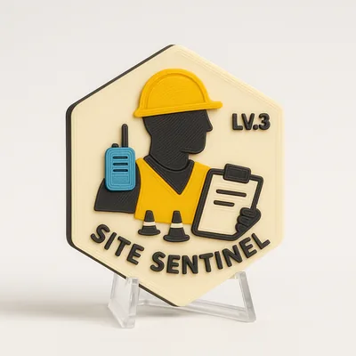 Site Sentinel magnetic 3D-printed achievement badge