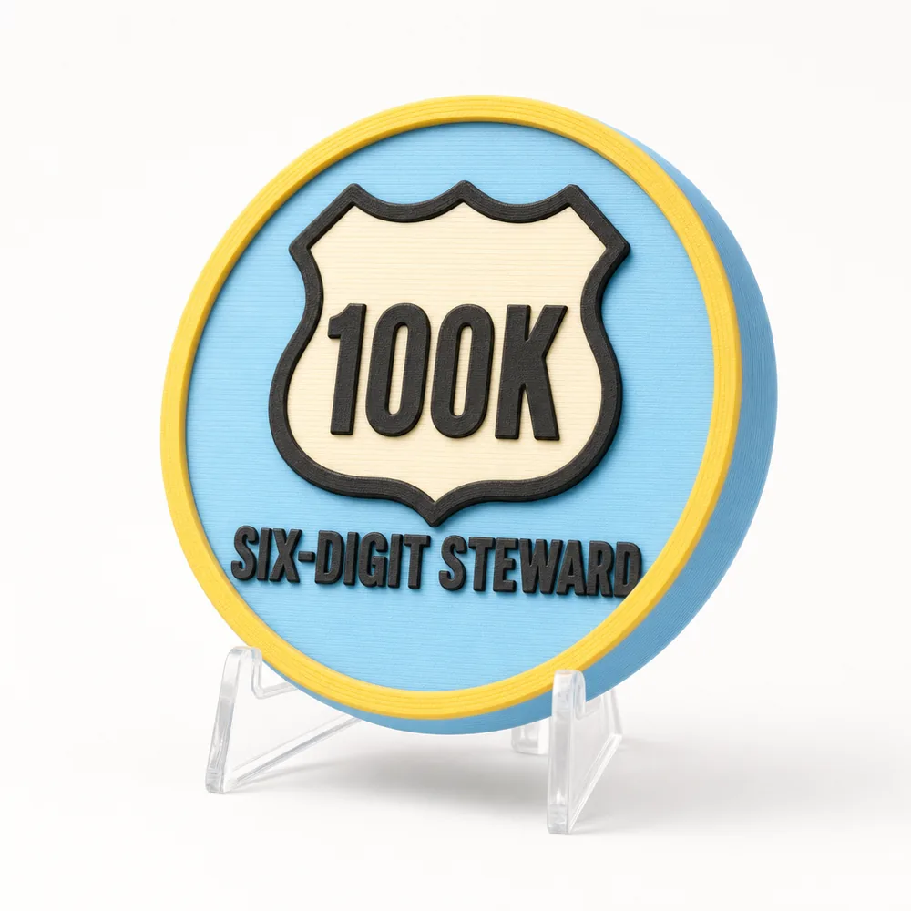Six-Digit Steward magnetic 3D-printed achievement badge