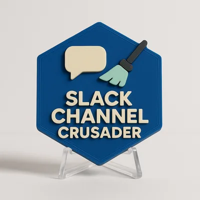 Slack Channel Crusader magnetic 3D-printed achievement badge