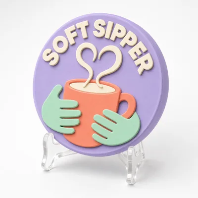 SOFT SIPPER magnetic 3D-printed achievement badge