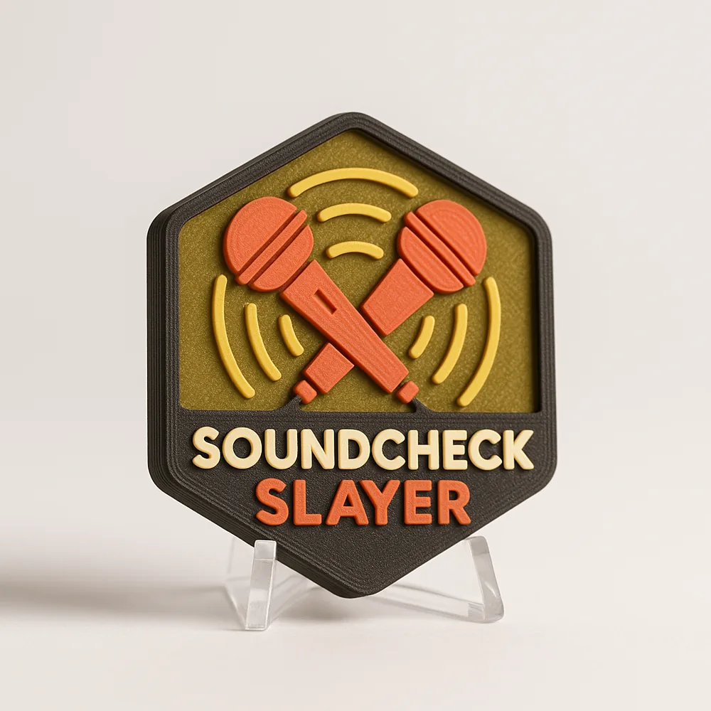 Soundcheck Slayer magnetic 3D-printed achievement badge