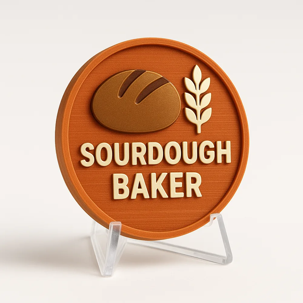 Sourdough Baker magnetic 3D-printed achievement badge