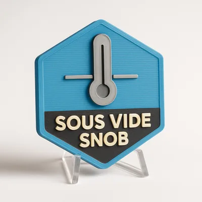 Sous Vide Snob magnetic 3D-printed achievement badge