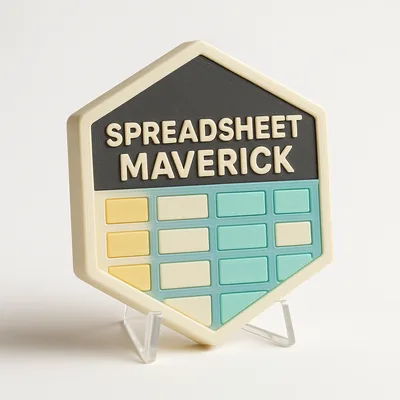 Spreadsheet Maverick magnetic 3D-printed achievement badge
