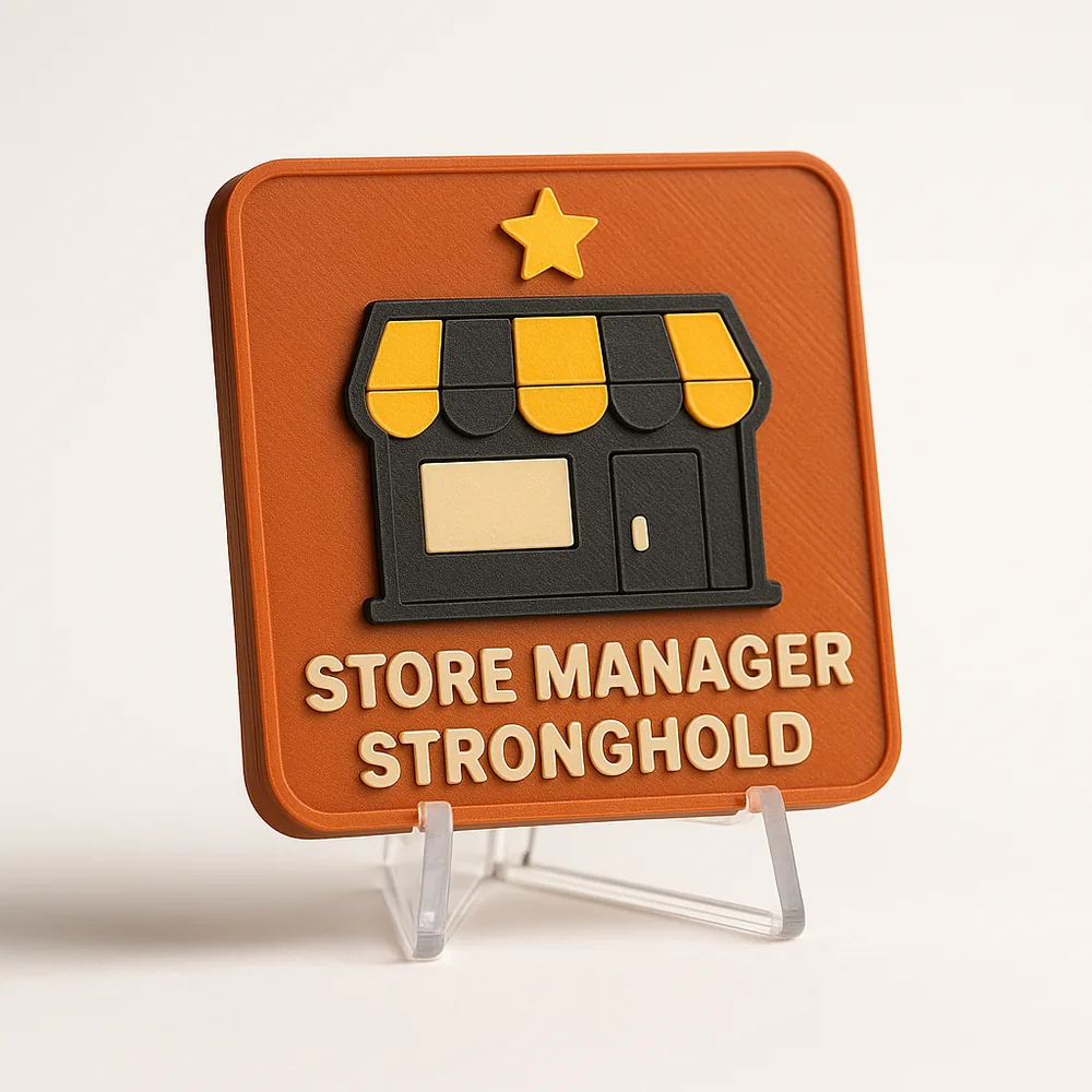 Store Manager Stronghold magnetic 3D-printed achievement badge