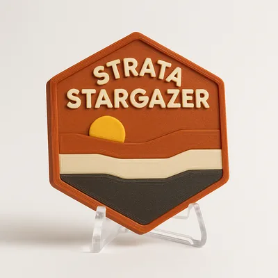 Strata Stargazer magnetic 3D-printed achievement badge