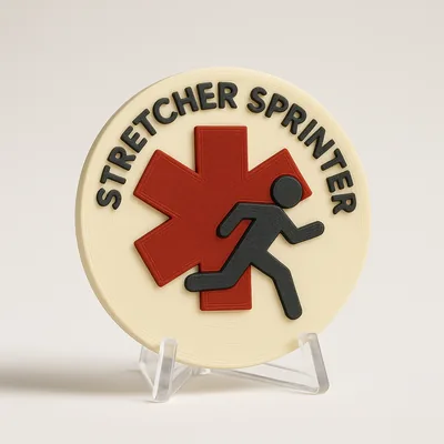 Stretcher Sprinter magnetic 3D-printed achievement badge