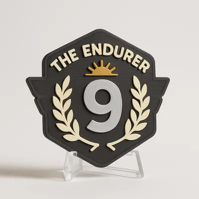 The Endurer magnetic 3D-printed achievement badge