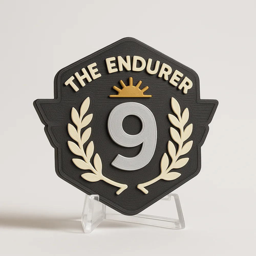 The Endurer magnetic 3D-printed achievement badge