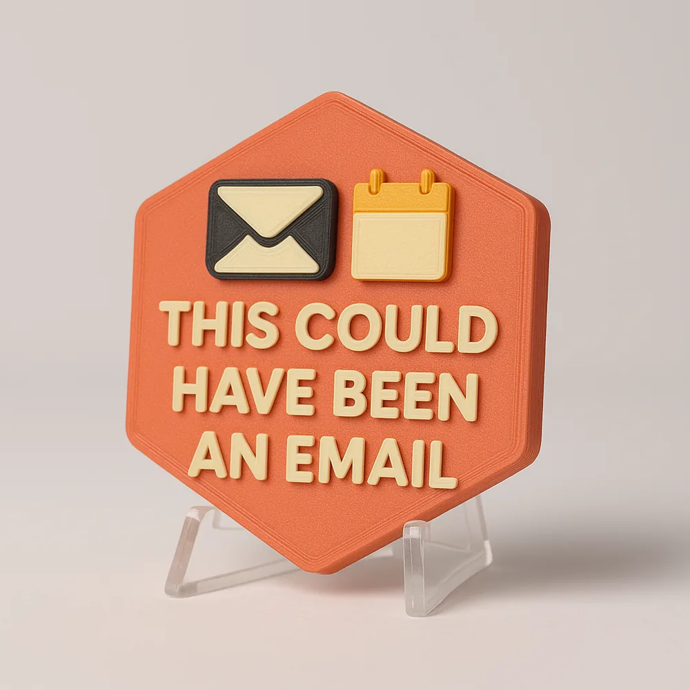 This Could Have Been An Email magnetic 3D-printed achievement badge