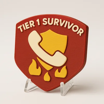 Tier 1 Survivor magnetic 3D-printed achievement badge