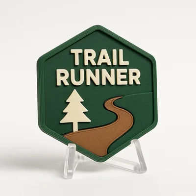 Trail Runner magnetic 3D-printed achievement badge