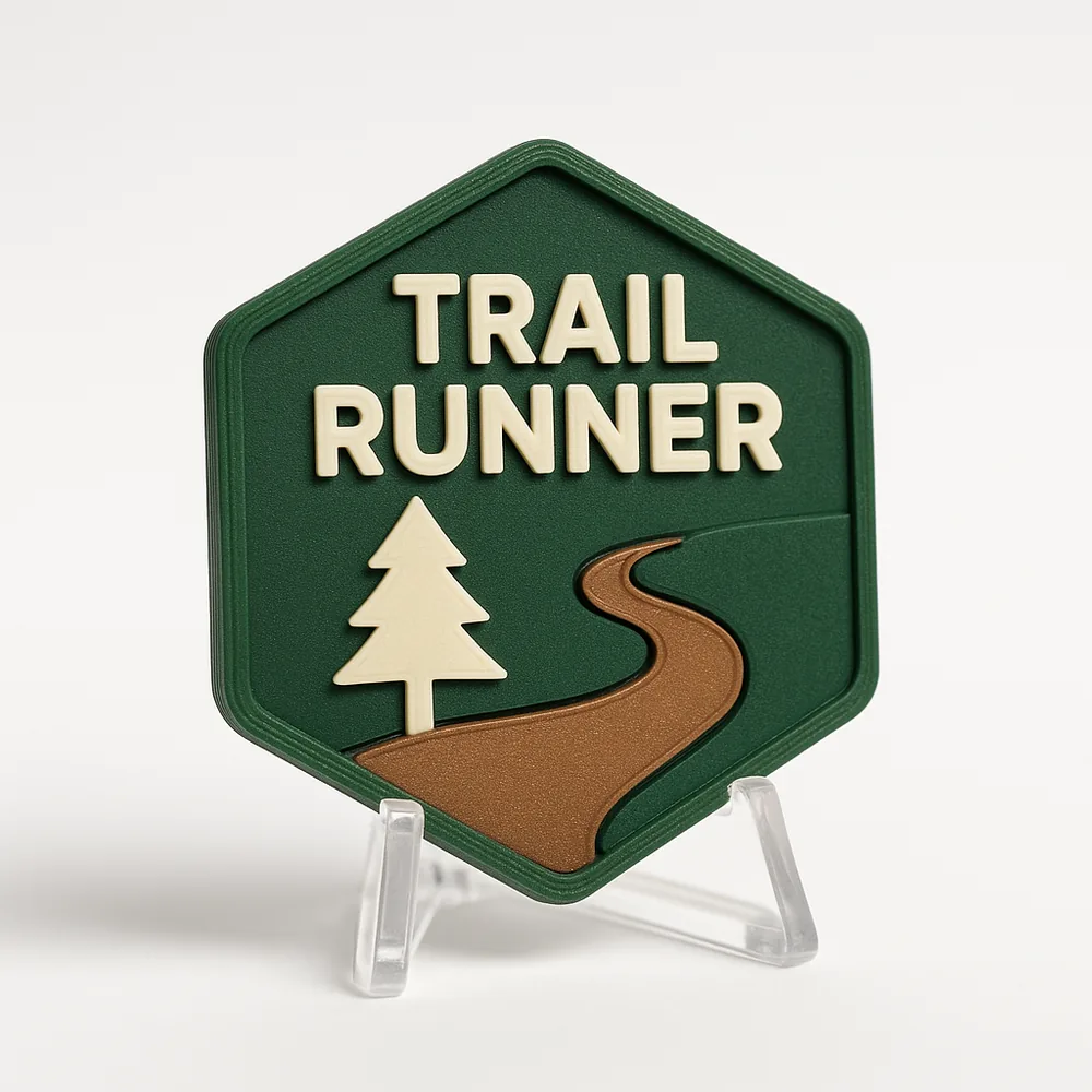 Trail Runner magnetic 3D-printed achievement badge