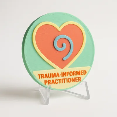 Trauma-Informed Practitioner magnetic 3D-printed achievement badge
