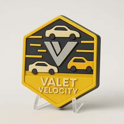 Valet Velocity magnetic 3D-printed achievement badge