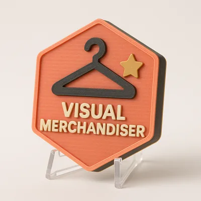 Visual Merchandiser magnetic 3D-printed achievement badge