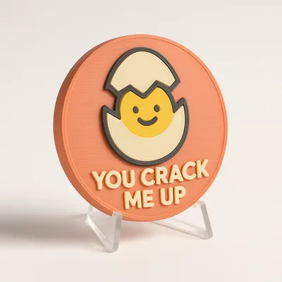 You Crack Me Up magnetic 3D-printed achievement badge