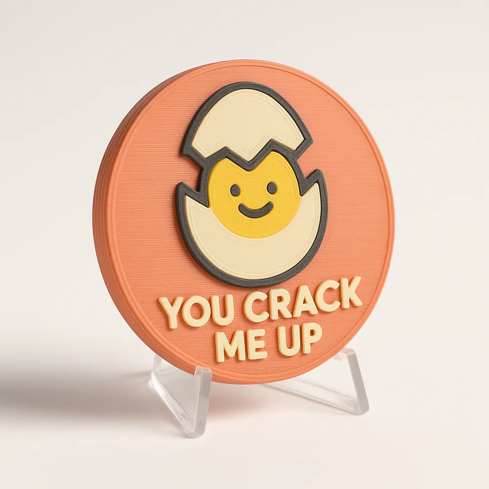 You Crack Me Up magnetic 3D-printed achievement badge